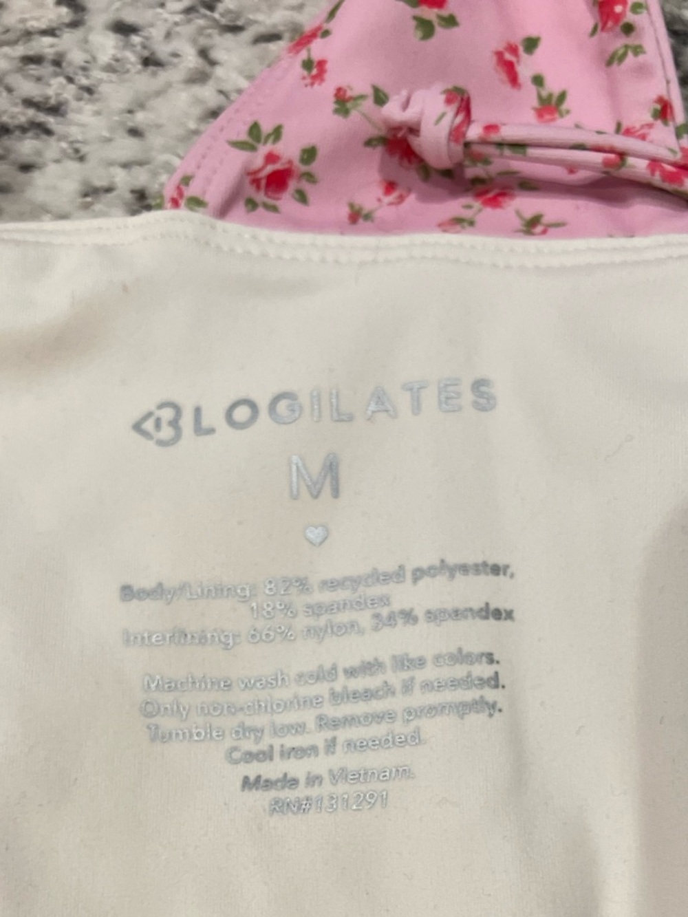 NWT Blogilates Tiny Pink Floral Tie-Back Corset Tank Top - Picture 8 of 10